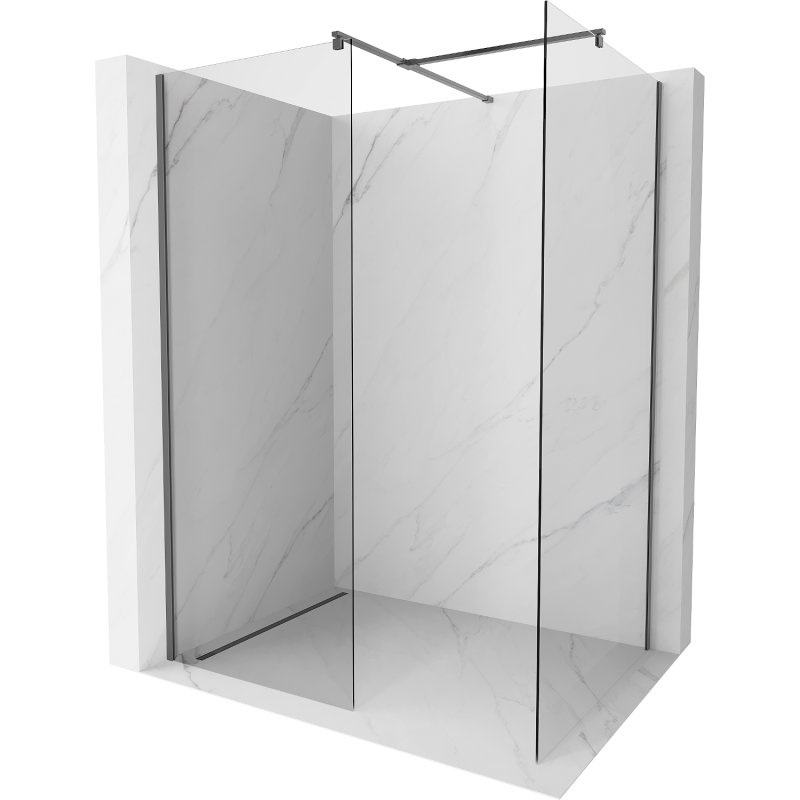 Mexen Kioto Стъклена преграда за душ Walk-in 180 x 90 см, прозрачна, сив металик