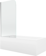 Mexen Cubik правоъгълна вана 150 x 70 cm с облицовка и 1-крилен параван 70 cm, прозрачен, хром - 550315070X9007010100