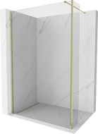 Mexen Kioto стъклена преграда за душ Walk-in 120 x 30 см, прозрачна, златна - 800-120-212-50-00-030