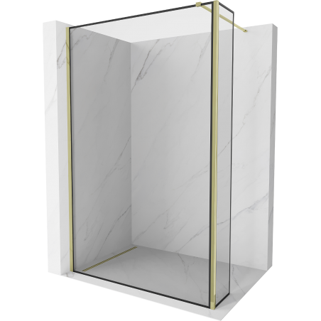 Mexen Kioto стенна душова стена Walk-in 110 x 40 см, черен десен, златна - 800-110-212-50-70-040