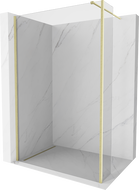 Mexen Kioto преграда за душ Walk-in 100 x 30 см, прозрачна, златно избърсване - 800-100-212-55-00-030
