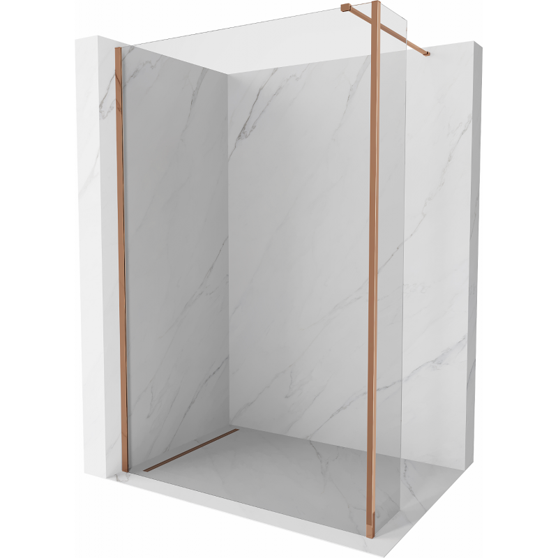Mexen Kioto стената за душ Walk-in 140 x 30 см, прозрачна, розово злато - 800-140-212-60-00-030