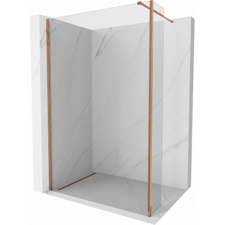 Mexen Kioto стената за душ Walk-in 140 x 30 см, прозрачна, розово злато - 800-140-212-60-00-030