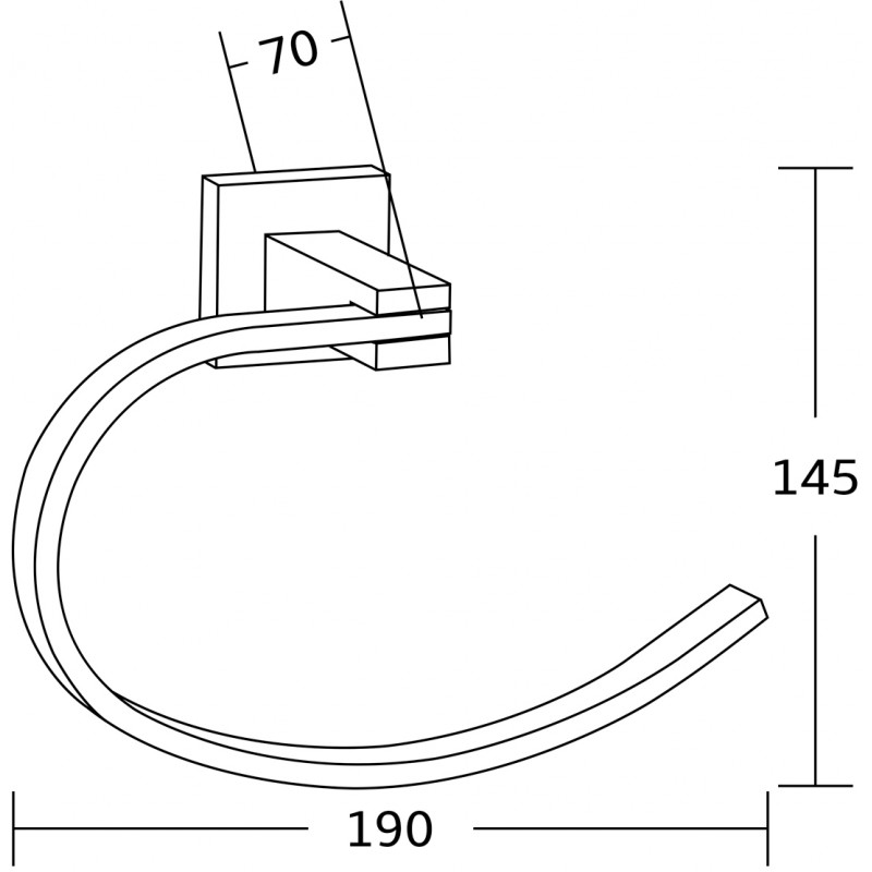 Mexen Vane закачалка за кърпа, черна - 7020932-70