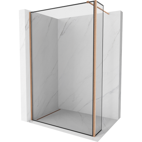 Mexen Kioto душова стена Walk-in 100 x 30 см, черен модел, четкан месинг - 800-100-212-65-70-030