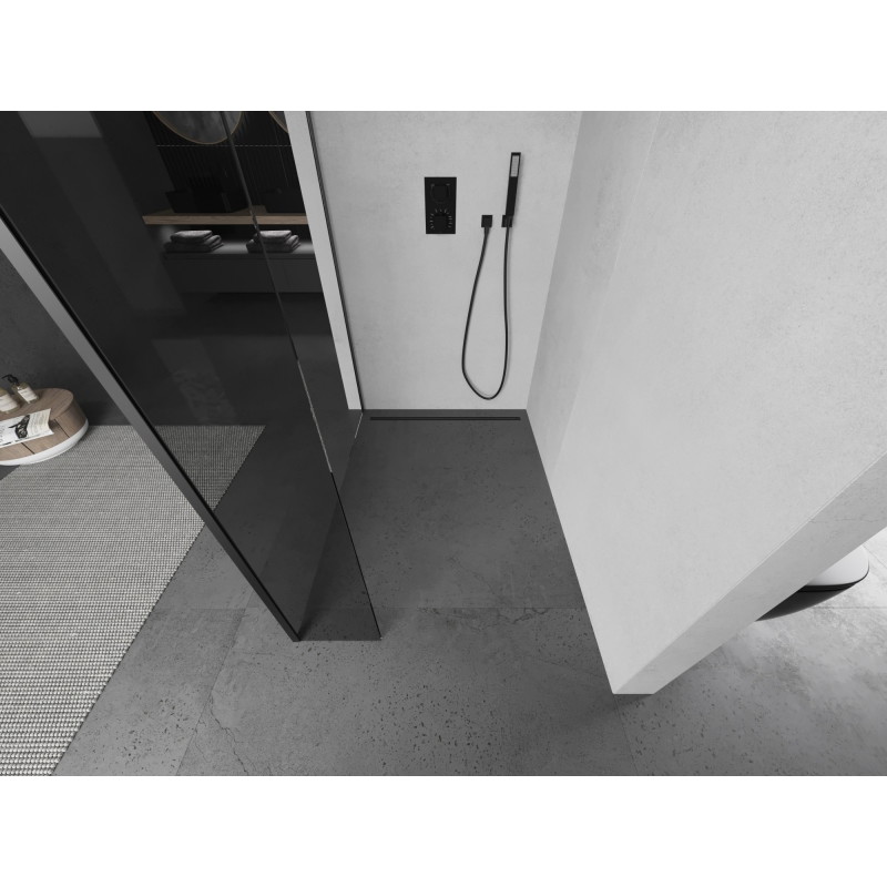Mexen Kioto панел за душ Walk-in 130 x 40 см, прозрачен, gun metal - 800-130-212-95-00-040