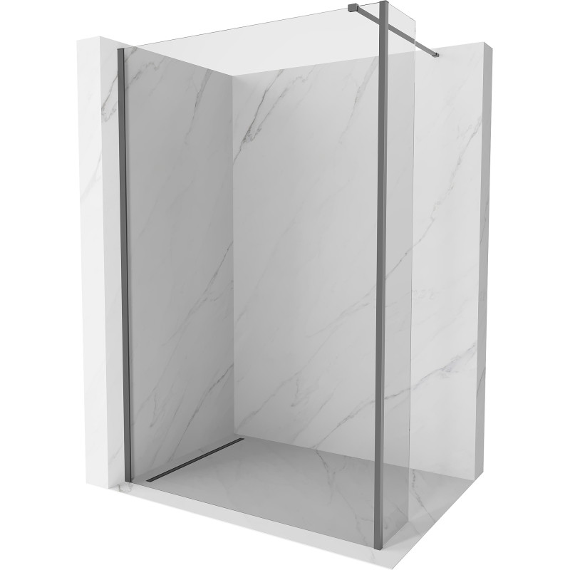 Mexen Kioto панел за душ Walk-in 130 x 40 см, прозрачен, gun metal - 800-130-212-95-00-040