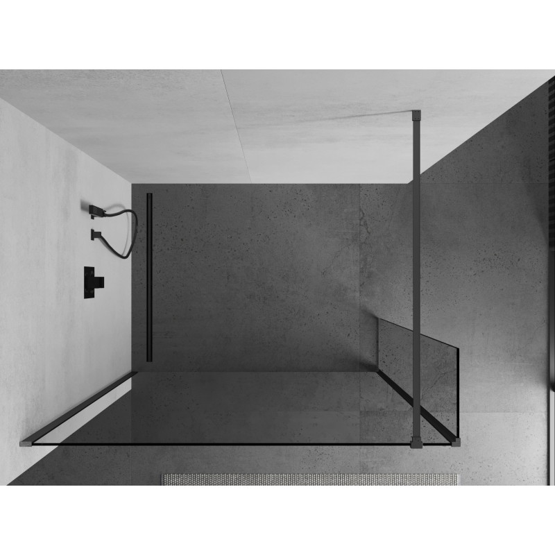 Mexen Kioto панел за душ Walk-in 130 x 40 см, прозрачен, gun metal - 800-130-212-95-00-040