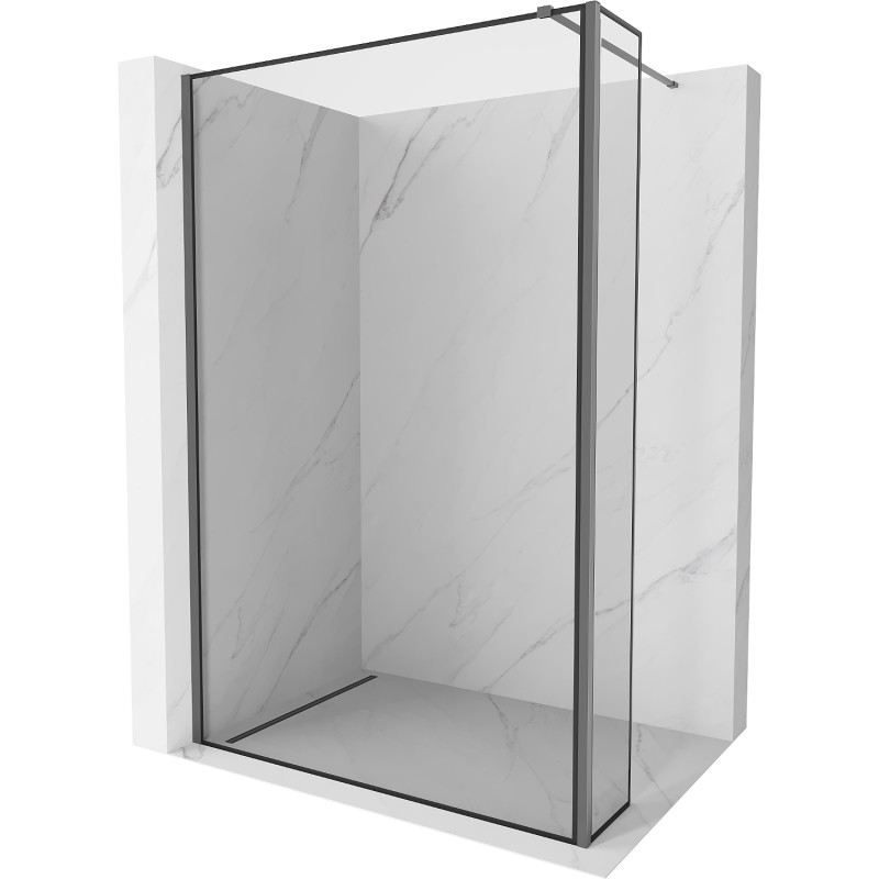 Mexen Kioto душ стена Walk-in 120 x 30 см, черна рамка, gun metal - 800-120-212-95-70-030