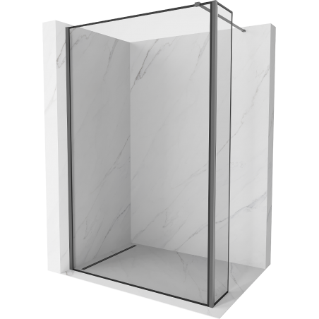 Mexen Kioto душ стена Walk-in 120 x 30 см, черна рамка, gun metal - 800-120-212-95-70-030