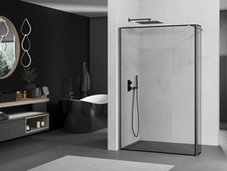 Mexen Kioto душ стена Walk-in 120 x 30 см, черна рамка, gun metal - 800-120-212-95-70-030
