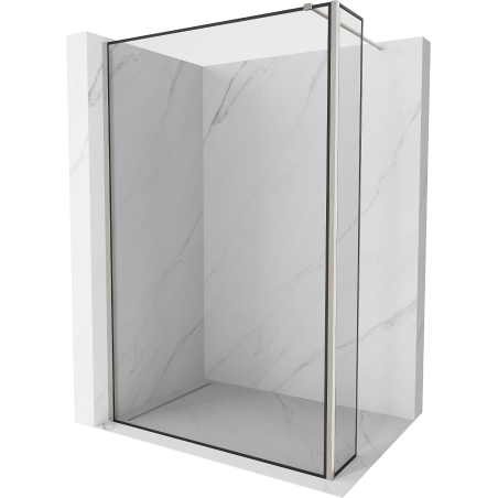 Мексен Киото стена за душ Walk-in 100 x 30 см, черен модел, шлайфан никел - 800-100-212-97-70-030