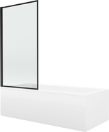 Mexen Cubik правоъгълна вана 160 x 70 cm с обшивка и 1-крило параван 70 cm, черен модел - 550316070X9307017070