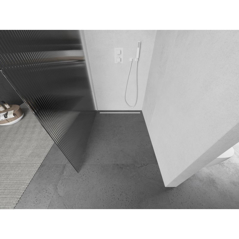 Mexen Kioto L панел за душ Walk-in 70 x 200 cm, ивици, бял - 800-070-103-20-09