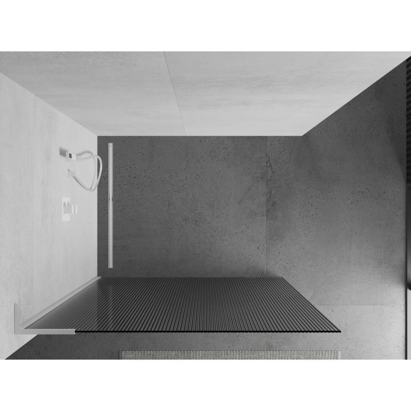 Mexen Kioto L стъклена преграда за душ Walk-in 90 x 200 cm, райета, бяла - 800-090-103-20-09