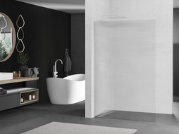 Mexen Kioto L стена за душ Walk-in 100 x 200 cm, ивици, бяла - 800-100-103-20-09