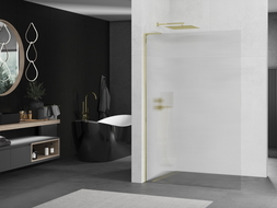 Mexen Kioto L стена за душ Walk-in 90 x 200 см, прозрачен, златист - 800-090-103-50-09