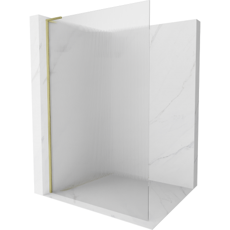 Mexen Kioto L стена за душ Walk-in 70 x 200 см, матово стъкло, златен шлифован - 800-070-103-55-09