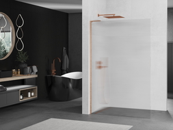Mexen Kioto L стена душа Walk-in 90 x 200 см, матиран, месинг шлифован - 800-090-103-65-09