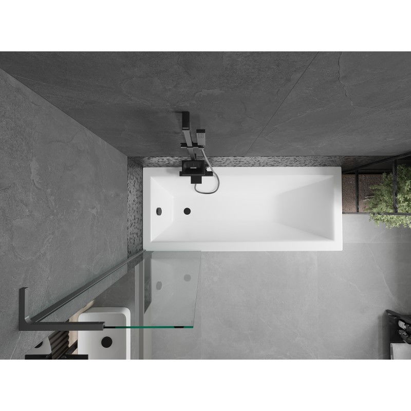 Mexen Next L параван за вана 1-крилен 50 x 150 см, прозрачен, gun metal - 895-050-000-03-00-95