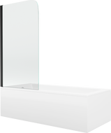 Mexen Cubik правоъгълна вана 170 x 70 см с облицовка и 1-крилен параван 70 см, прозрачен, черен - 550317070X9007017000