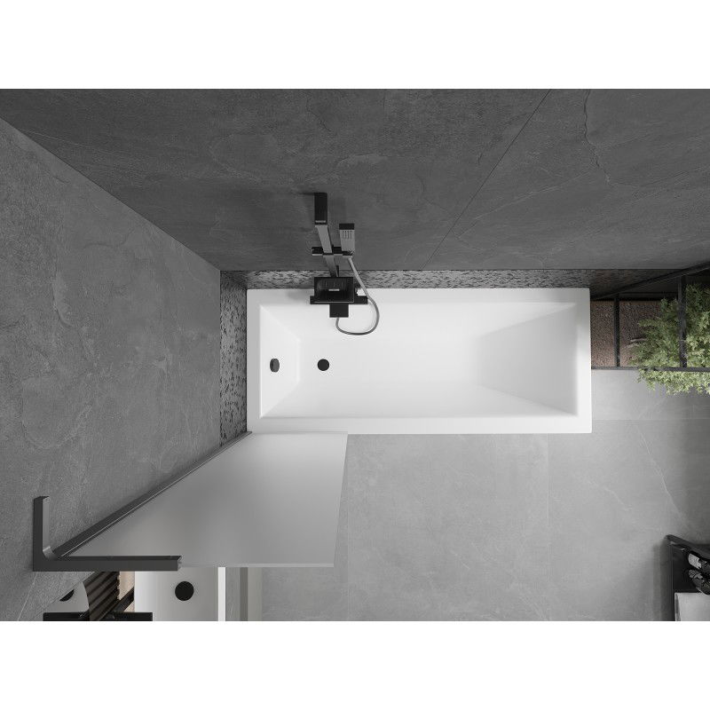 Mexen Next L еднокрил параван за вана 50 x 150 см, матиран, черен метал