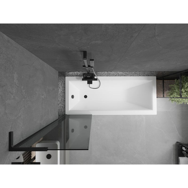 Mexen Next L параван за вана 1-крил 50 x 150 см, графит, черен - 895-050-000-03-40-70