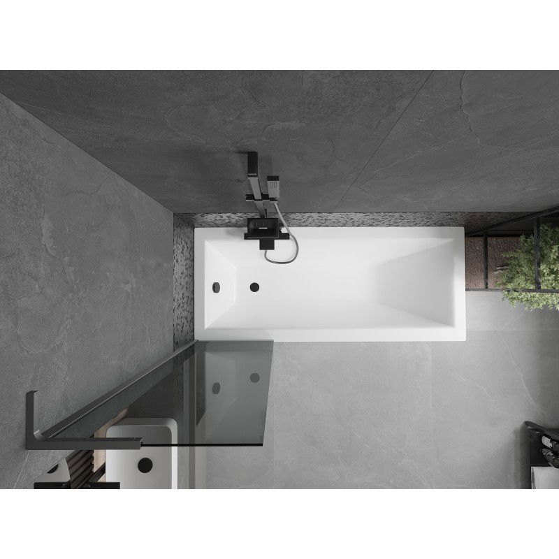 Mexen Next L душ параван за вана с 1 крило 50 x 150 см, графит, метал с пушечно покритие - 895-050-000-03-40-95