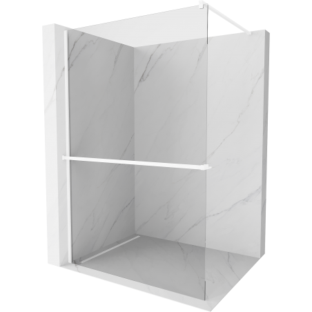 Mexen Kioto+ душова стена с рафт Walk-in 130 x 200 см, прозрачен, бял - 800-130-121-20-00