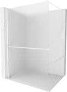 Mexen Kioto+ стена за душ с рафт Walk-in 90 x 200 см, матово стъкло, бяло - 800-090-121-20-30