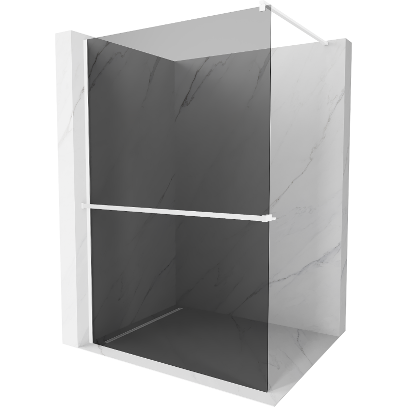 Mexen Kioto+ душ кабина с рафт Walk-in 80 x 200 см, графит, бял - 800-080-121-20-40