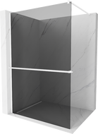 Mexen Kioto+ душ кабина с полка Walk-in 140 x 200 см, графит, бяло - 800-140-121-20-40