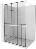 Mexen Kioto+ душова стена с рафт Walk-in 100 x 200 см, черен флакон, бял - 800-100-121-20-78