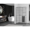 Mexen Kioto+ стена за душ с полка Walk-in 140 x 200 см, черен модел, бяла - 800-140-121-20-78
