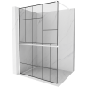 Mexen Kioto+ стена за душ с полка Walk-in 140 x 200 см, черен модел, бяла - 800-140-121-20-78