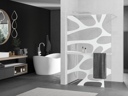 Mexen Kioto+ душ параван с рафт Walk-in 80 x 200 см, бяла вълна, бяла - 800-080-121-20-97