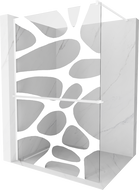 Mexen Kioto+ душ стена с рафт Walk-in 140 x 200 см, бяла вълна, бяла - 800-140-121-20-97