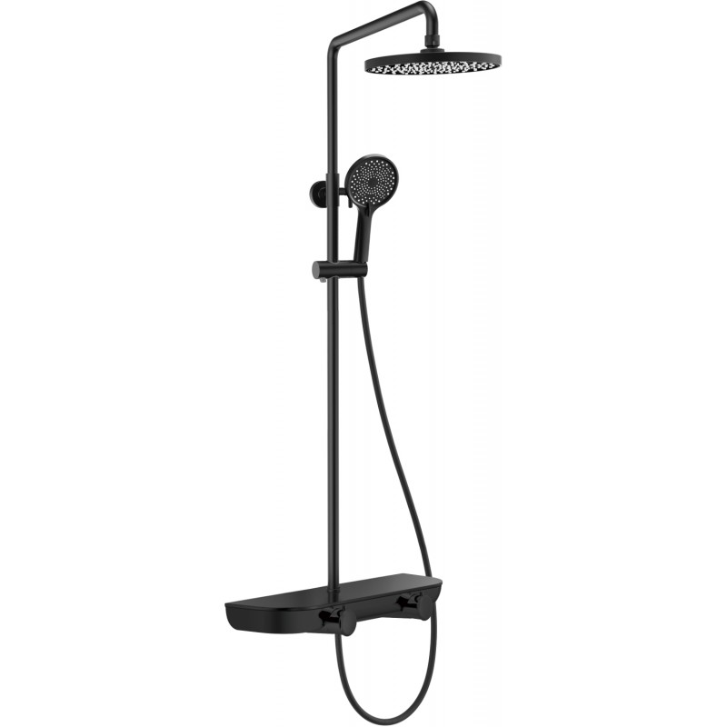 Mexen Axis външен душ комплект с душ пита и батерия, черен - 78112-70