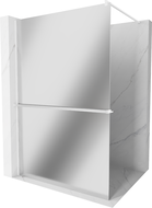 Mexen Kioto+ стена за душ с рафт Walk-in 140 x 200 см, огледало, бяла - 800-140-121-20-50