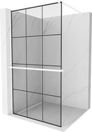 Mexen Kioto+ душ преграда с полка Walk-in 120 x 200 см, черен модел, бял - 800-120-121-20-77