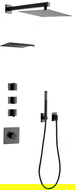 Mexen Boka вграден душ комплект, черен - 7603-03-70