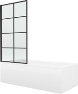 Mexen Cubik правоъгълна вана 170 x 70 cm с облицовка и еднокрилен параван 80 cm,