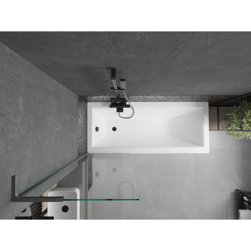 Mexen Next L параван за вана 1-крилен 60 x 150 cm, прозрачен, gun metal - 895-060-000-03-00-95