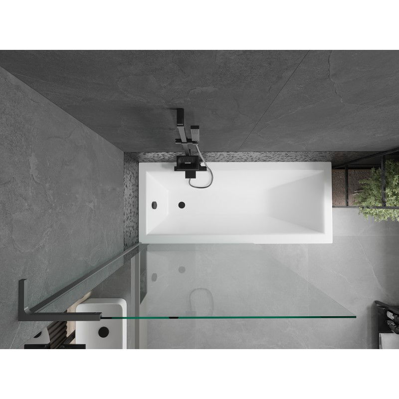 Mexen Next L параван за вана с 1 крило 100 x 150 cm, прозрачен, gun metal - 895-100-000-03-00-95