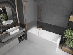 Mexen Next L параван за вана с 1 крило 70 x 150 см, матирано, четкана мед - 895-070-000-03-30-65