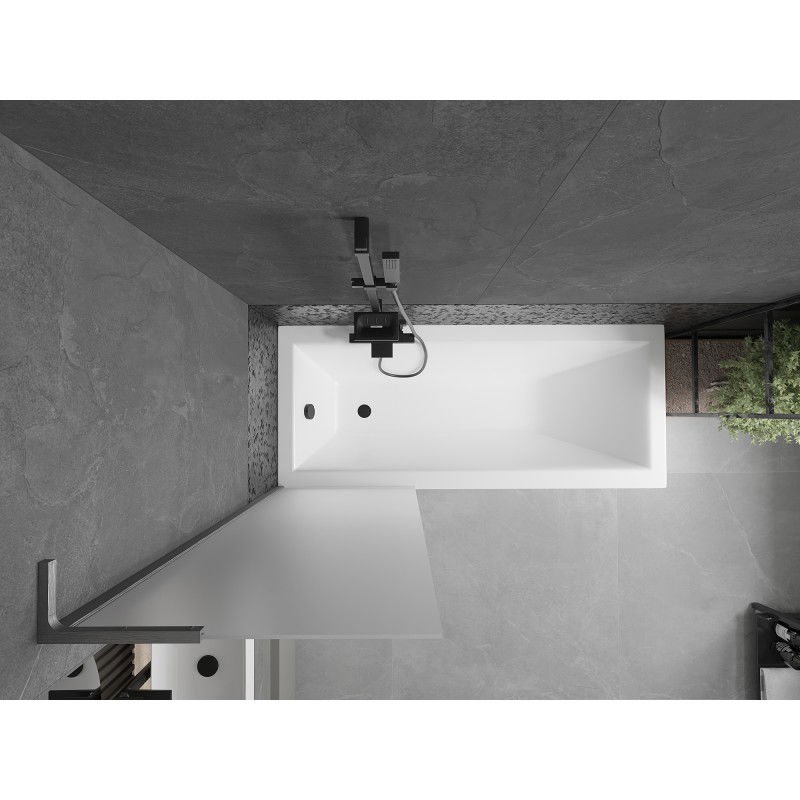 Mexen Next L параван за вана, 1-крилен, 60 x 150 cm, матиран, оръжеен сив четкан - 895-060-000-03-30-66