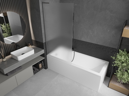 Mexen Next L параван за вана с едно крило 90 x 150 cm, матиран, четкано gun gray - 895-090-000-03-30-66