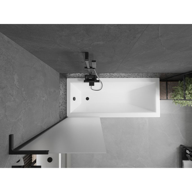 Mexen Next L параван за вана 1-крилен 60 x 150 cm, матиран, черен - 895-060-000-03-30-70