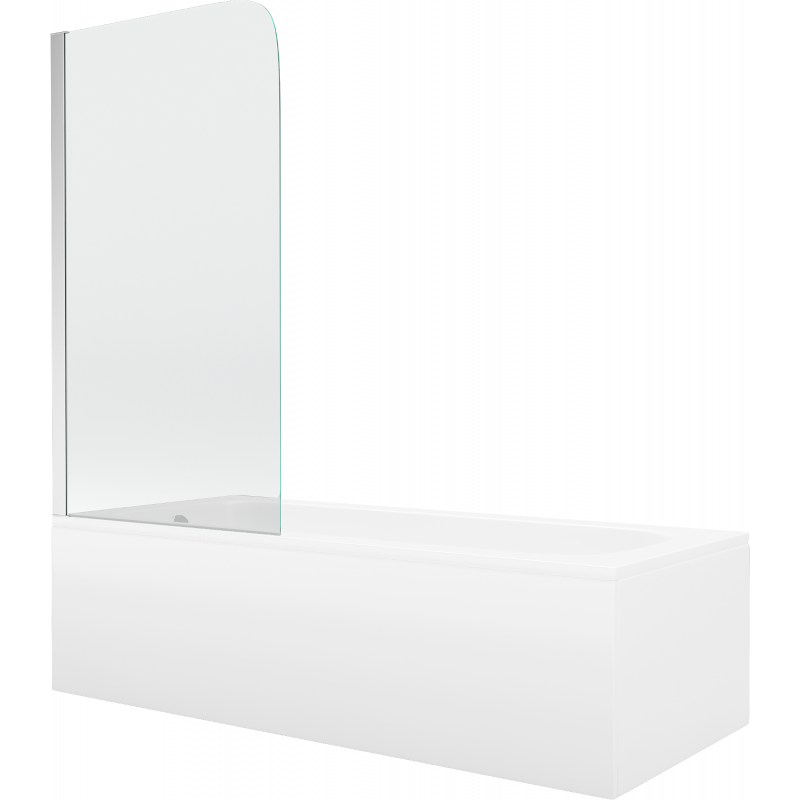 Mexen Vega правоъгълна вана 150 x 70 см с обшивка и 1-крилен параван 80 см,