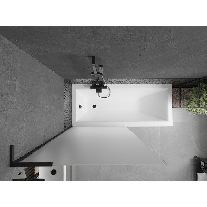 Mexen Next L параван за вана с 1 крило 90 x 150 см, матиран, черен - 895-090-000-03-30-70